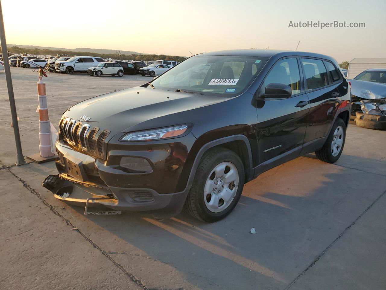 2014 Jeep Cherokee Sport Black vin: 1C4PJLAB2EW168806