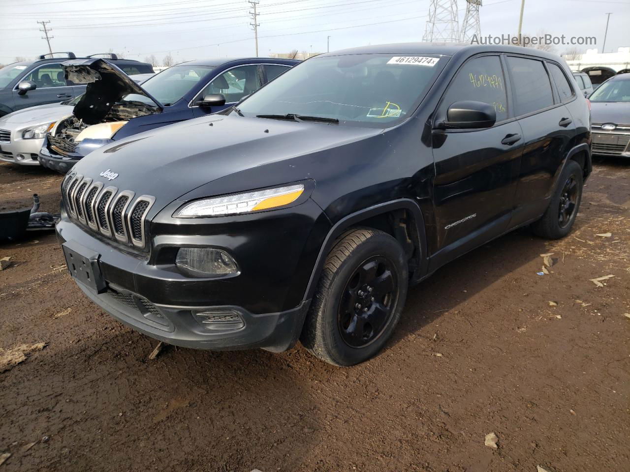 2014 Jeep Cherokee Sport Black vin: 1C4PJLAB2EW274012