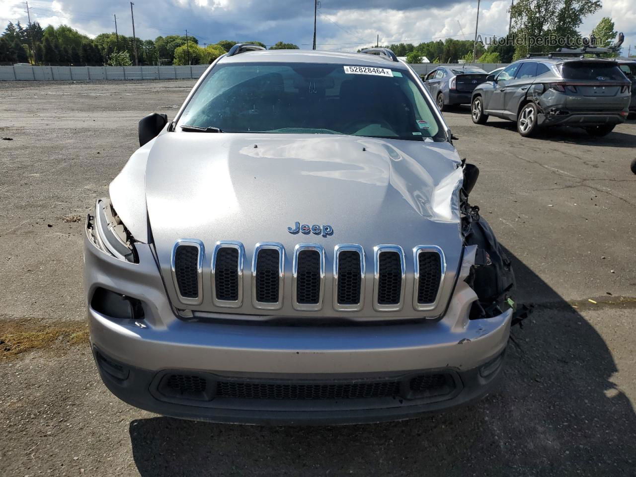 2016 Jeep Cherokee Sport Silver vin: 1C4PJLAB2GW312082