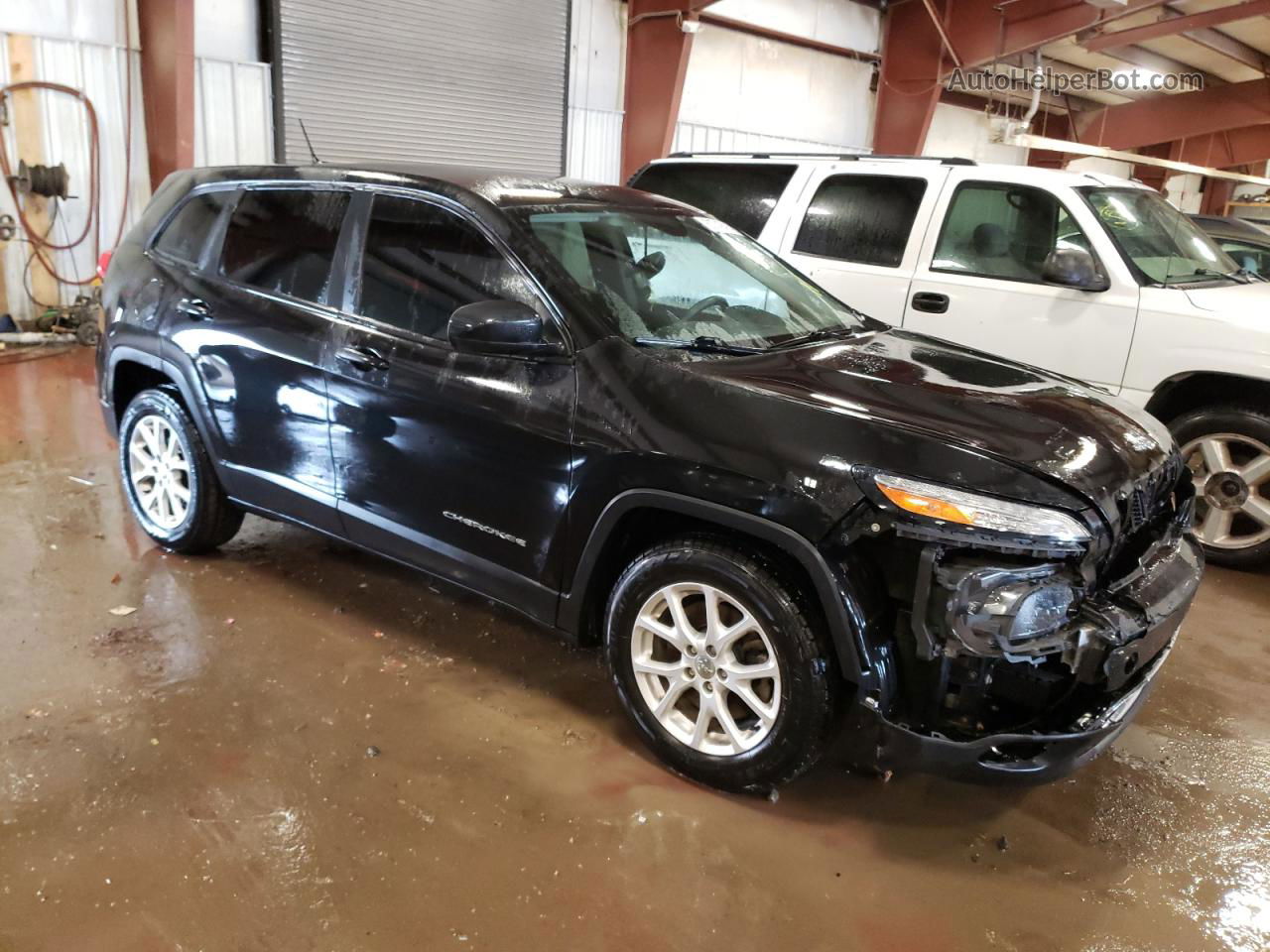 2014 Jeep Cherokee Sport Black vin: 1C4PJLAB3EW123048