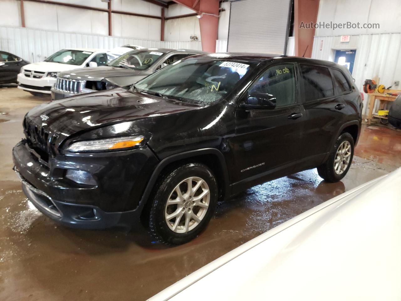 2014 Jeep Cherokee Sport Black vin: 1C4PJLAB3EW123048