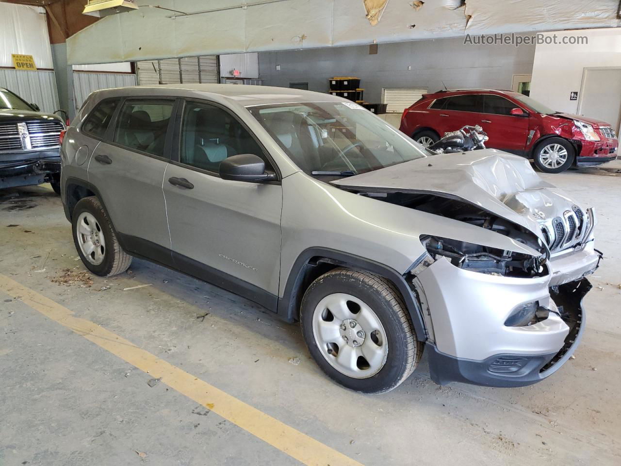 2014 Jeep Cherokee Sport Silver vin: 1C4PJLAB3EW123549