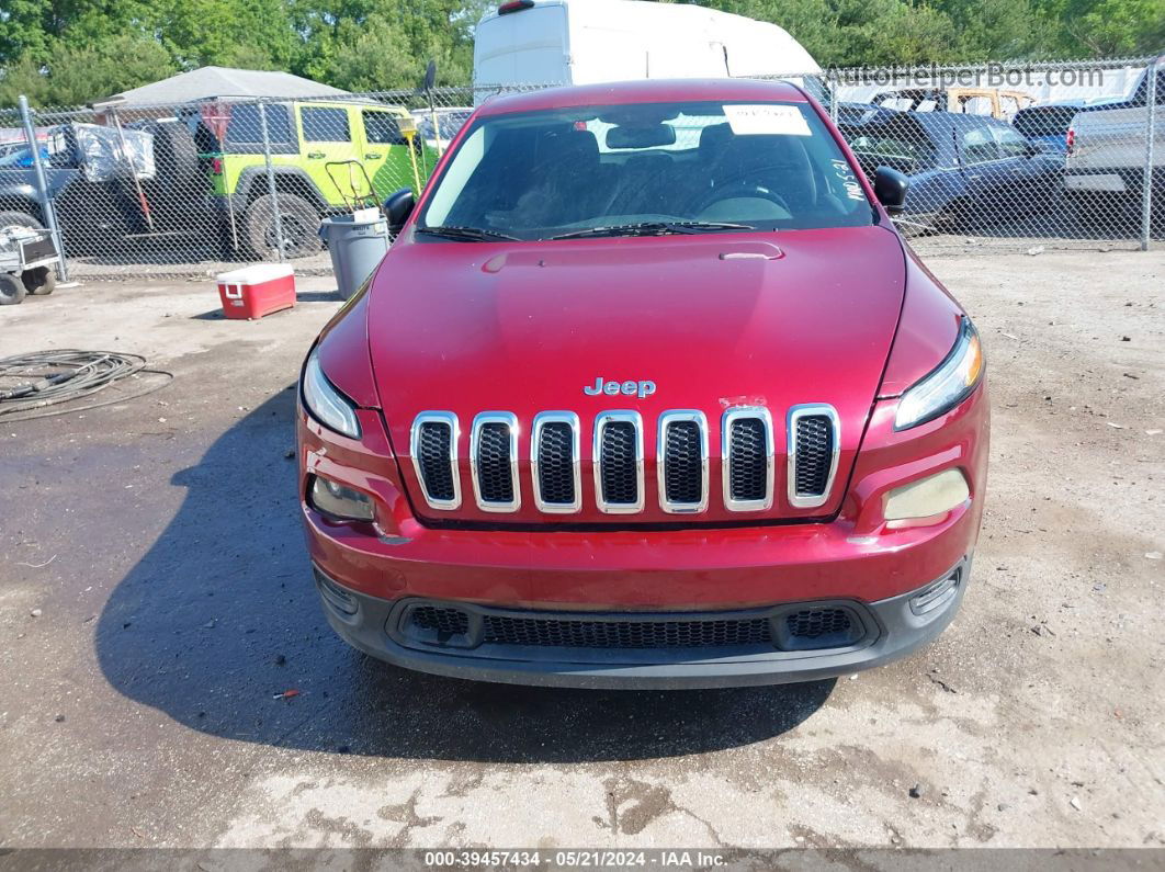 2014 Jeep Cherokee Sport Maroon vin: 1C4PJLAB3EW288470