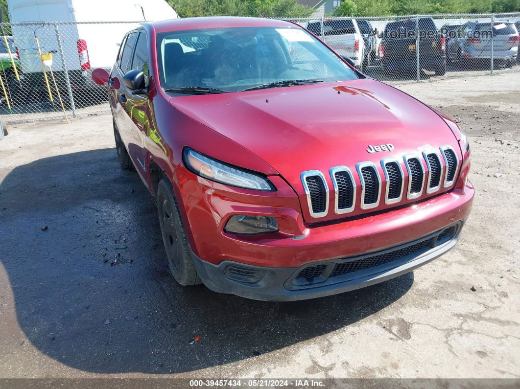 2014 Jeep Cherokee Sport Maroon vin: 1C4PJLAB3EW288470