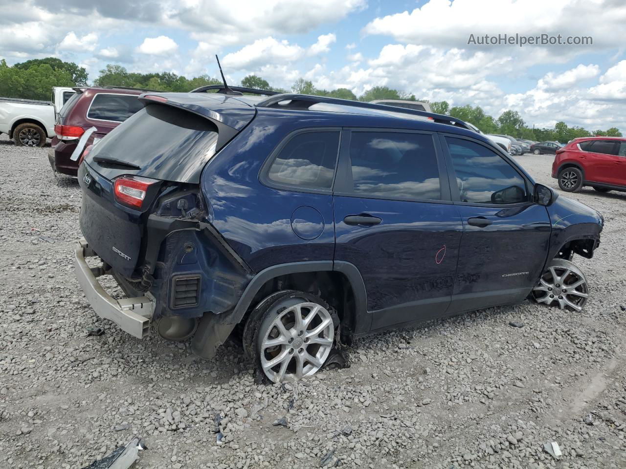 2016 Jeep Cherokee Sport Синий vin: 1C4PJLAB3GW106897