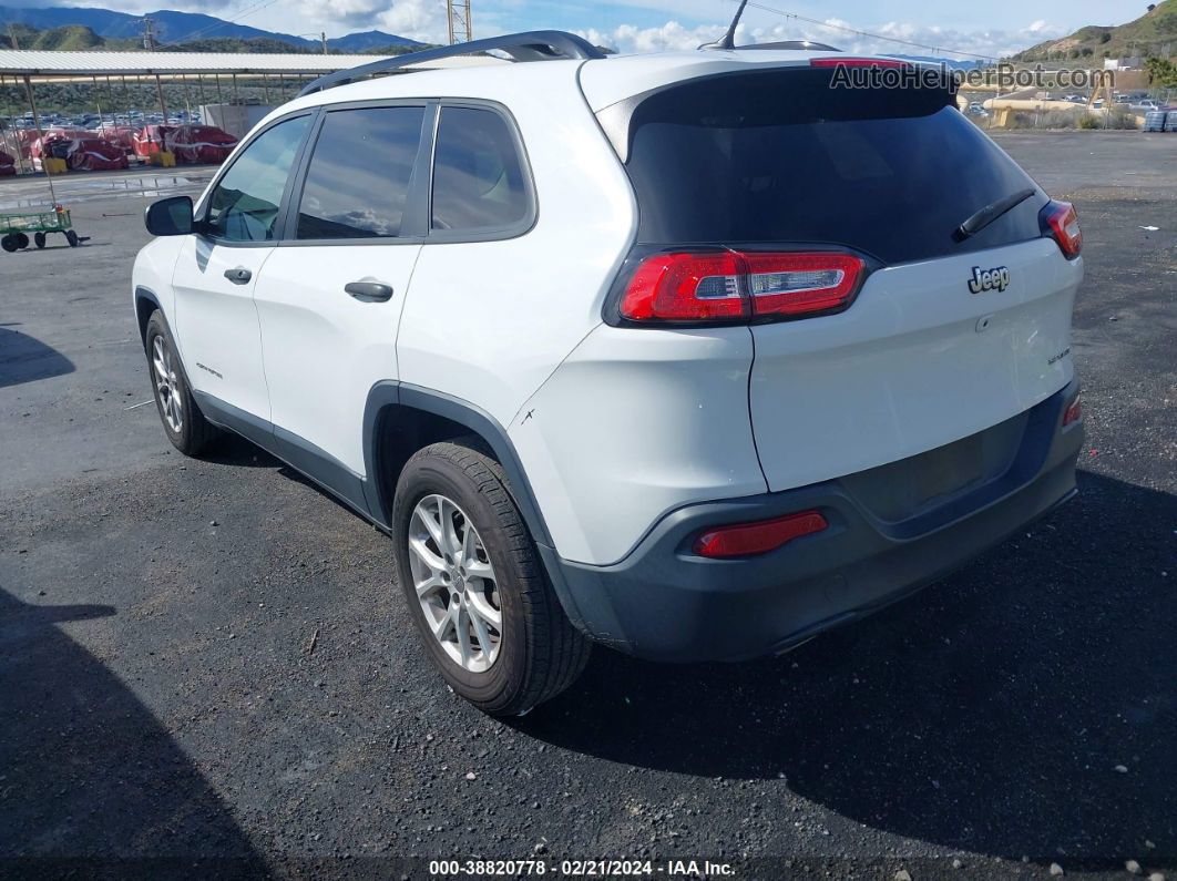 2016 Jeep Cherokee Sport White vin: 1C4PJLAB3GW351666