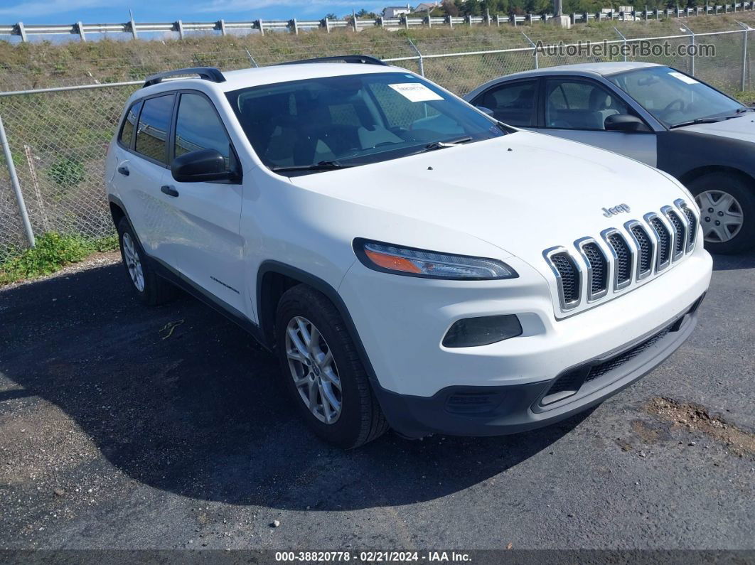 2016 Jeep Cherokee Sport White vin: 1C4PJLAB3GW351666