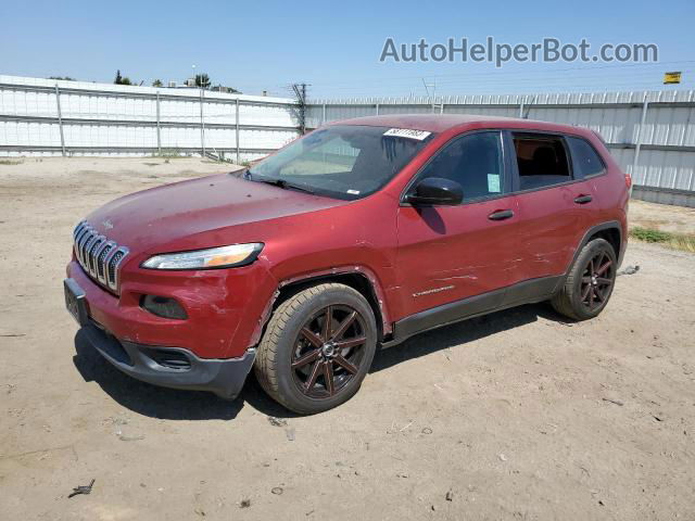 2014 Jeep Cherokee Sport Burgundy vin: 1C4PJLAB4EW163932