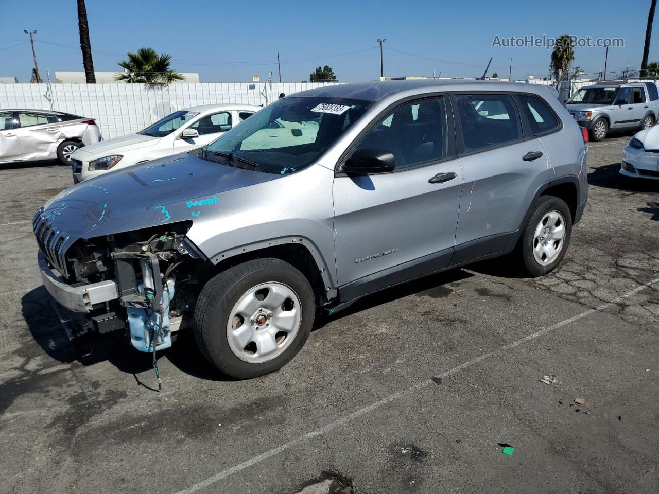 2014 Jeep Cherokee Sport Gray vin: 1C4PJLAB4EW212501