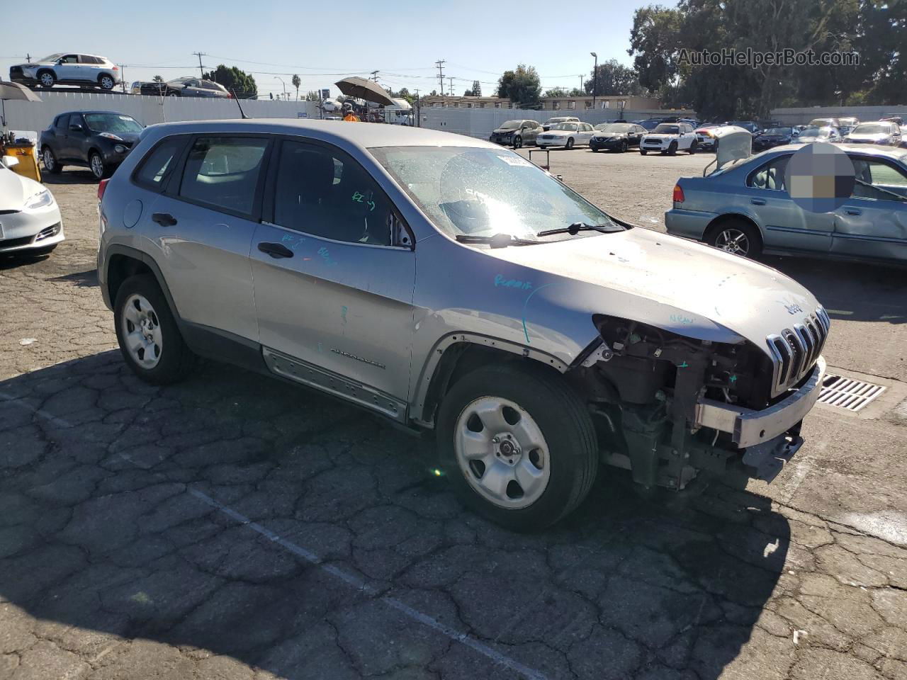 2014 Jeep Cherokee Sport Gray vin: 1C4PJLAB4EW212501