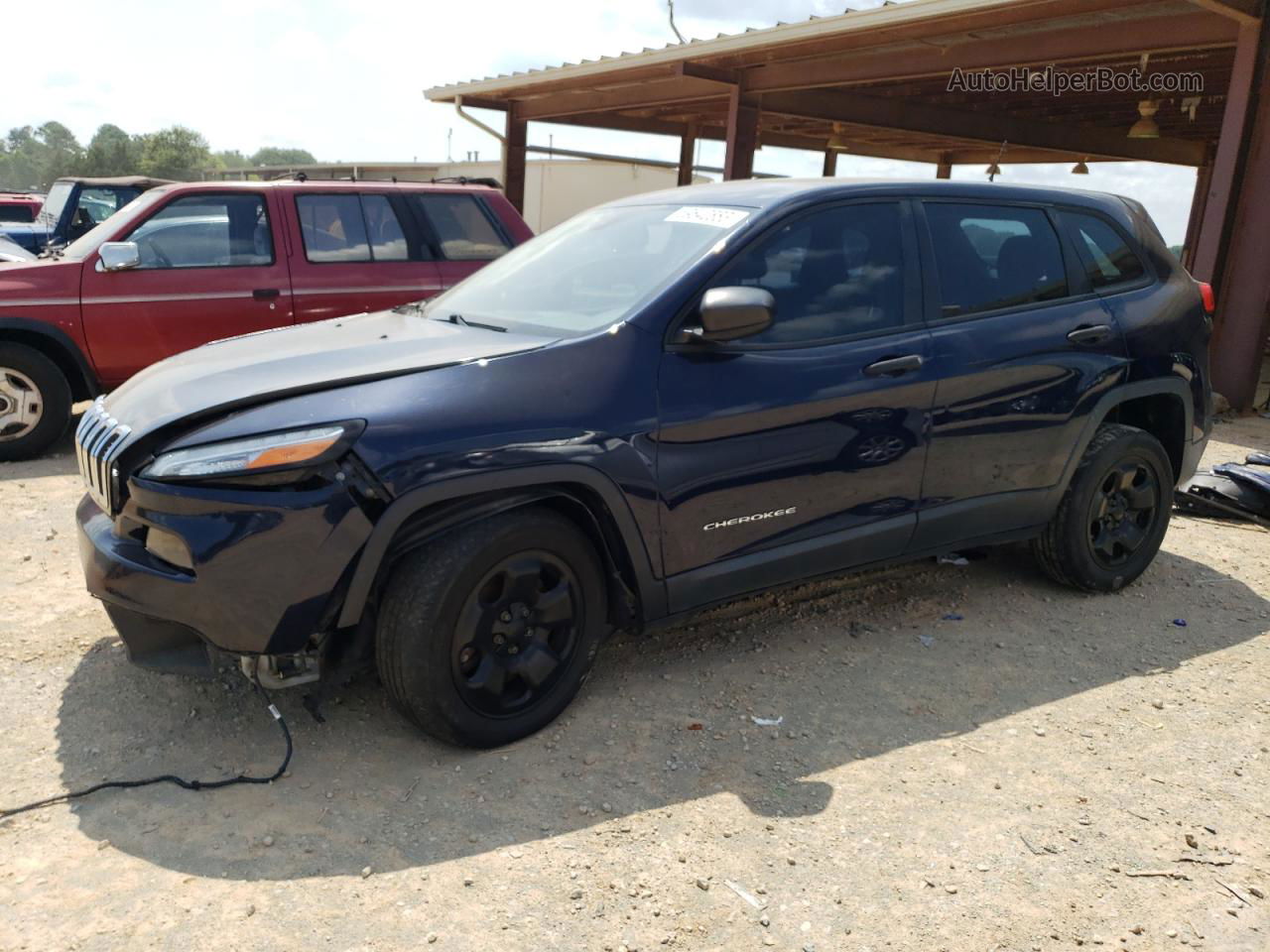 2014 Jeep Cherokee Sport Blue vin: 1C4PJLAB4EW273654