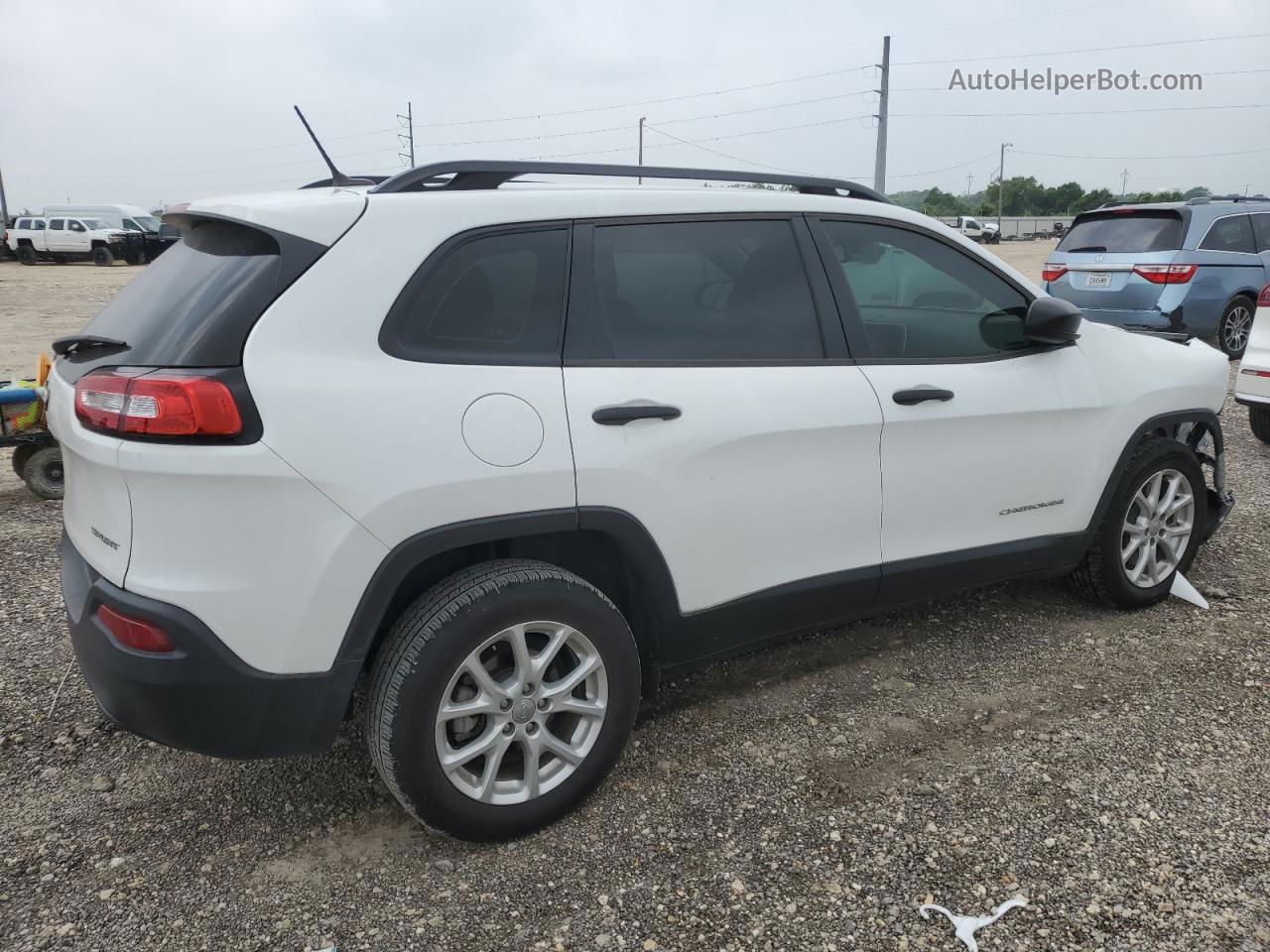 2015 Jeep Cherokee Sport White vin: 1C4PJLAB4FW732084