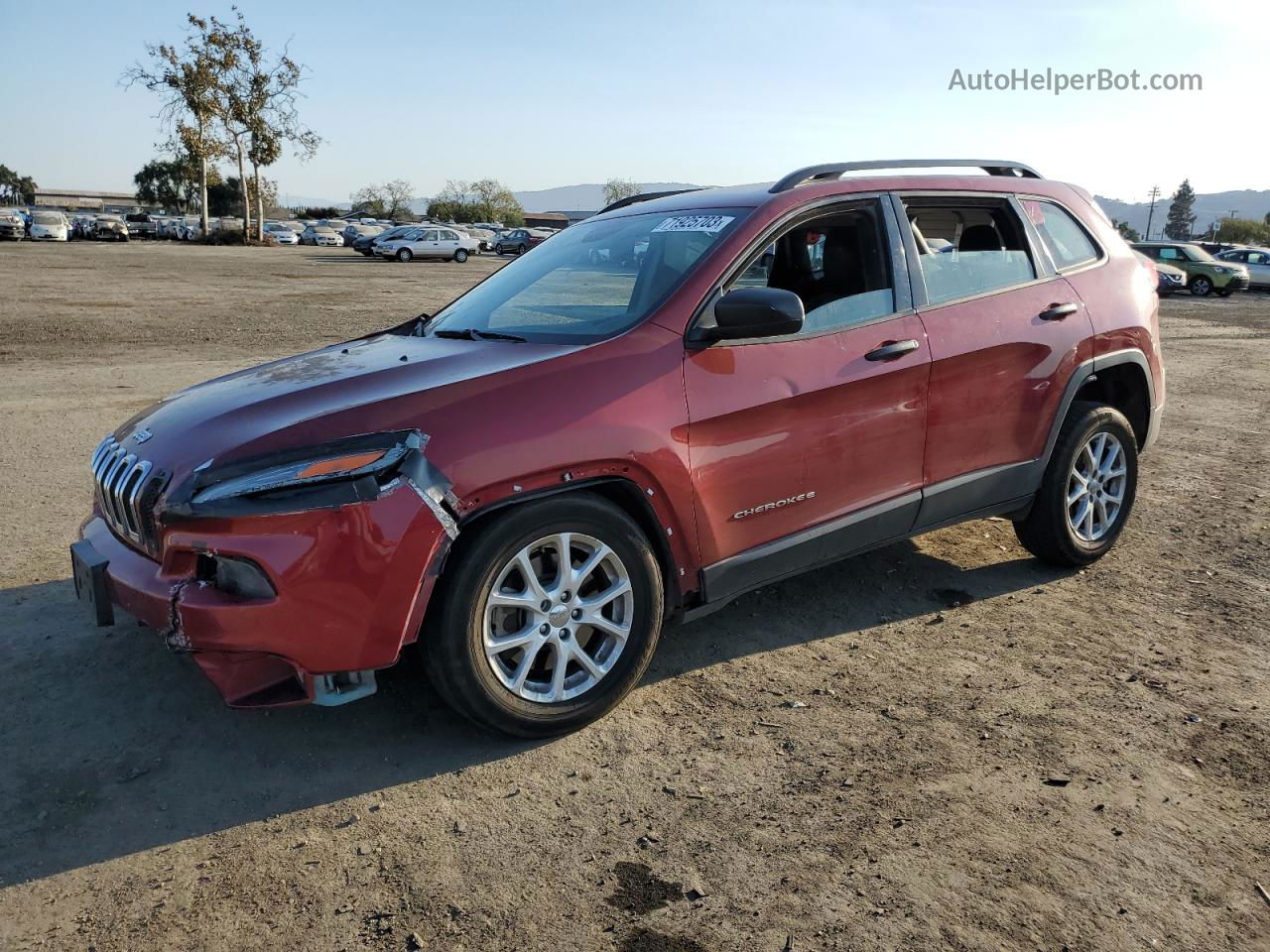 2016 Jeep Cherokee Sport Красный vin: 1C4PJLAB4GW125992