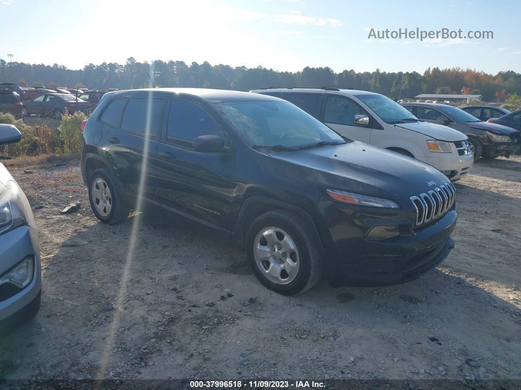 2014 Jeep Cherokee Sport Black vin: 1C4PJLAB5EW123455