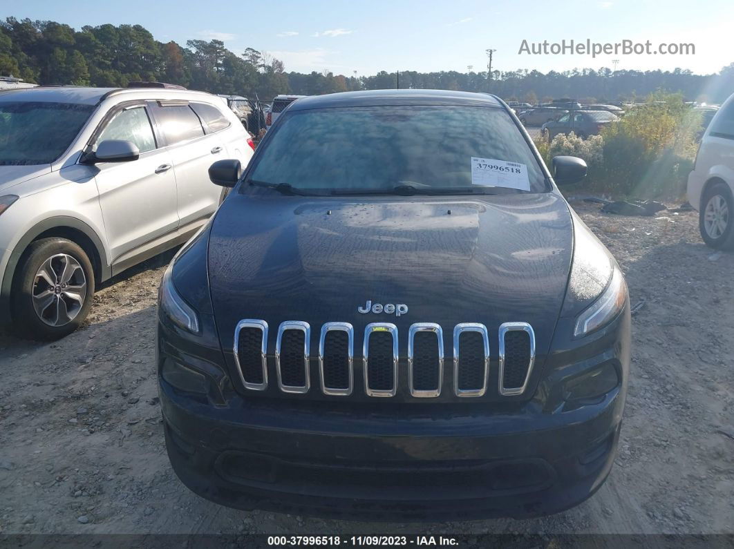 2014 Jeep Cherokee Sport Black vin: 1C4PJLAB5EW123455