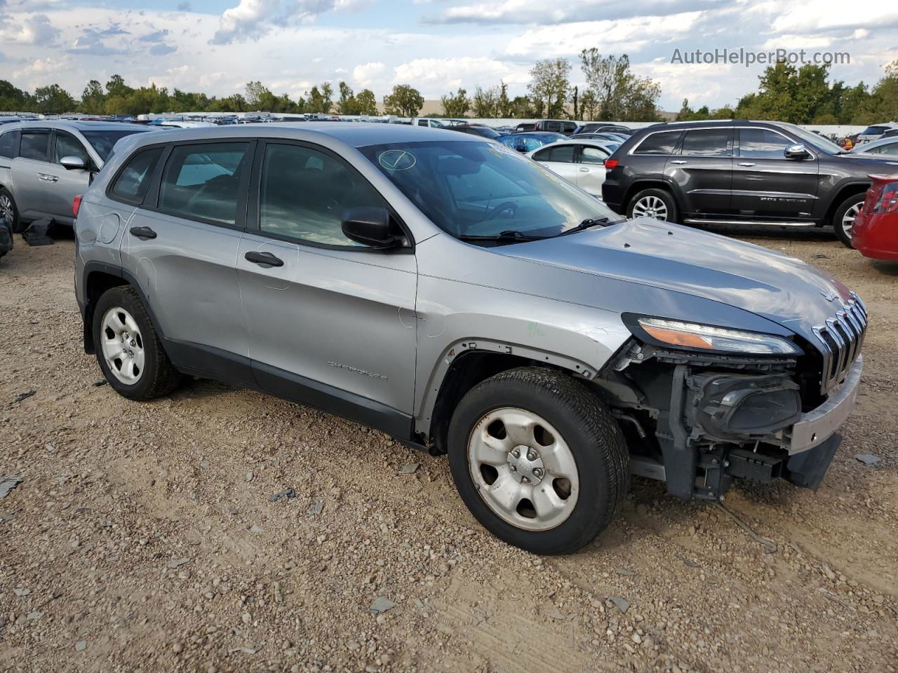 2014 Jeep Cherokee Sport Silver vin: 1C4PJLAB5EW288485