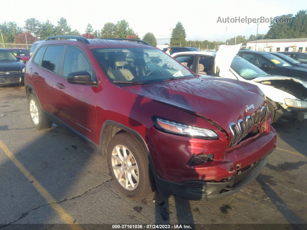 2016 Jeep Cherokee Sport Red vin: 1C4PJLAB5GW222229