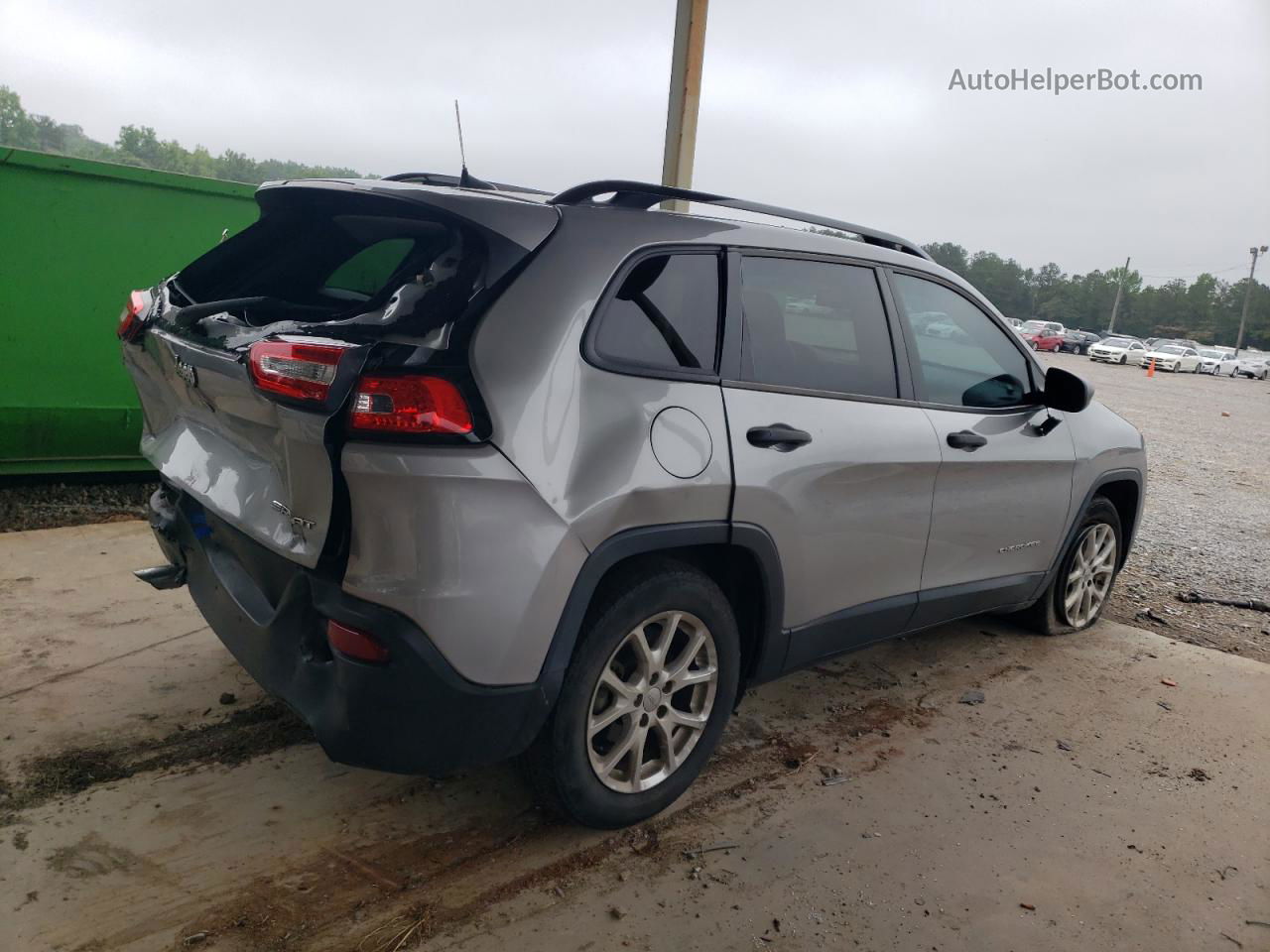 2016 Jeep Cherokee Sport Silver vin: 1C4PJLAB5GW351488