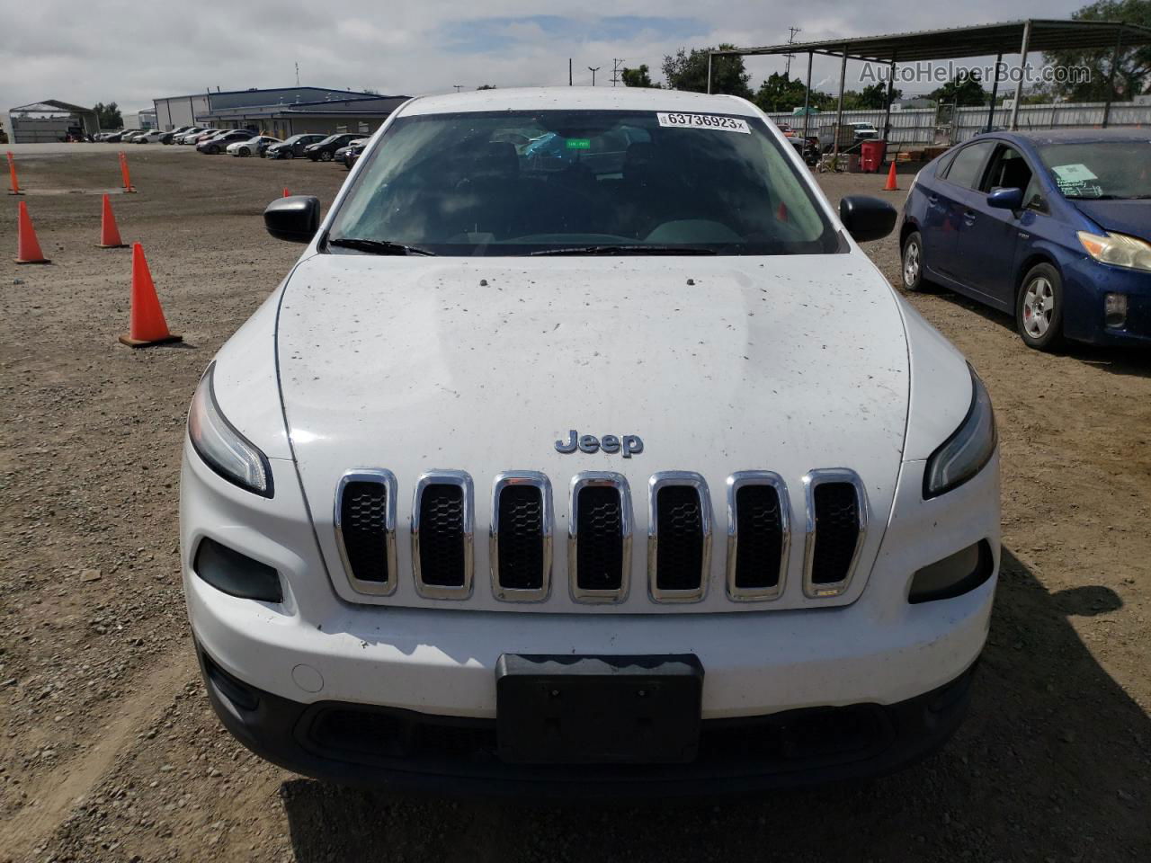 2014 Jeep Cherokee Sport White vin: 1C4PJLAB6EW256449