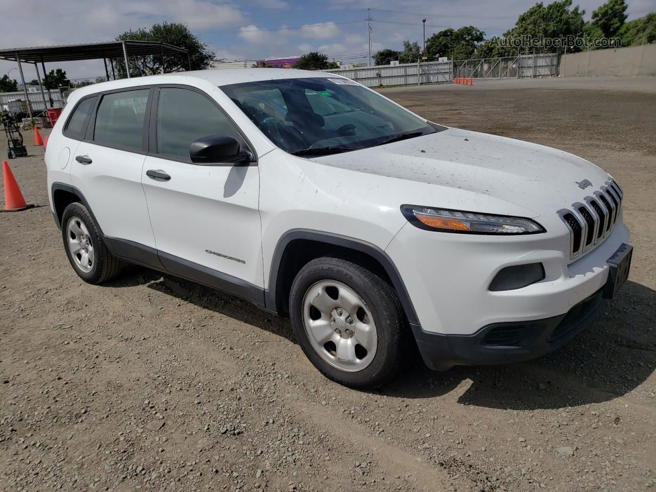 2014 Jeep Cherokee Sport White vin: 1C4PJLAB6EW256449