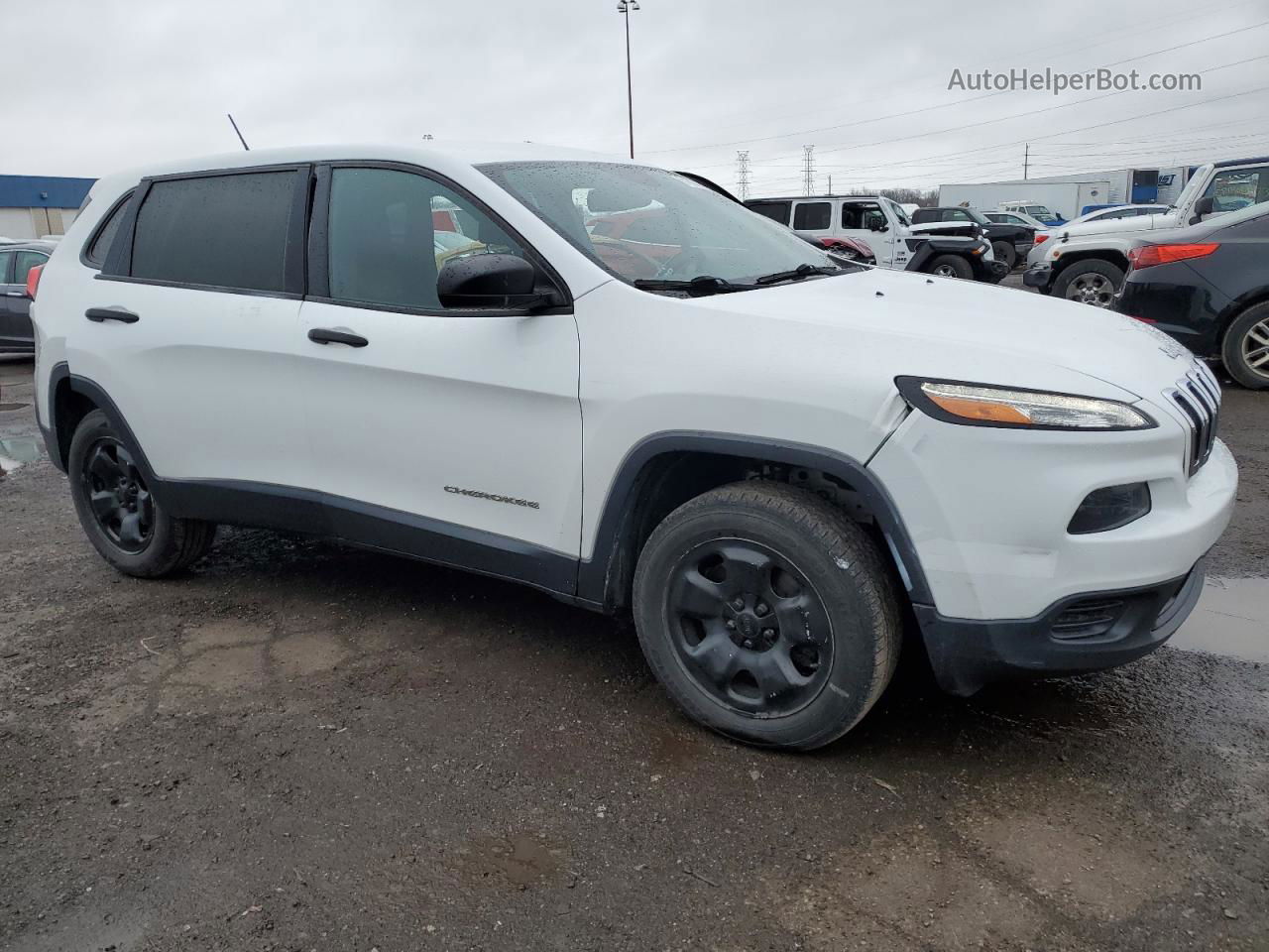 2015 Jeep Cherokee Sport White vin: 1C4PJLAB6FW560530