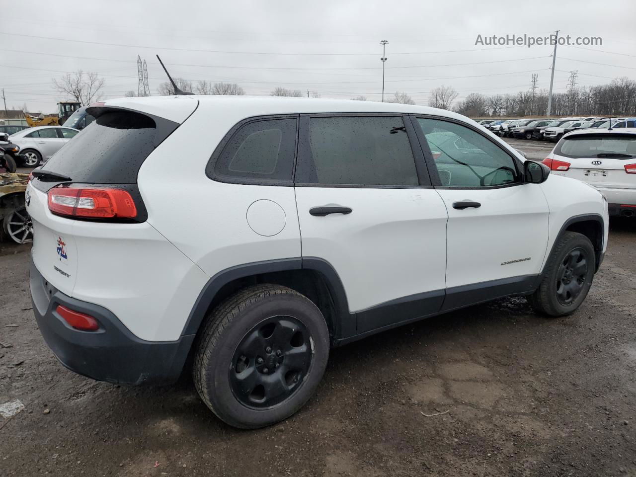 2015 Jeep Cherokee Sport White vin: 1C4PJLAB6FW560530