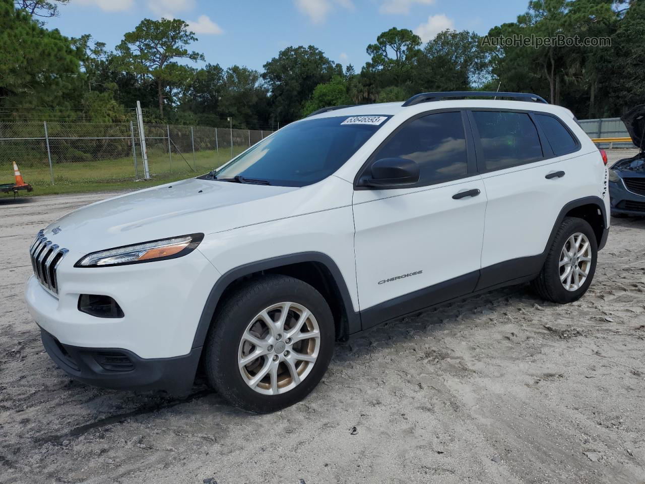 2015 Jeep Cherokee Sport White vin: 1C4PJLAB6FW607765