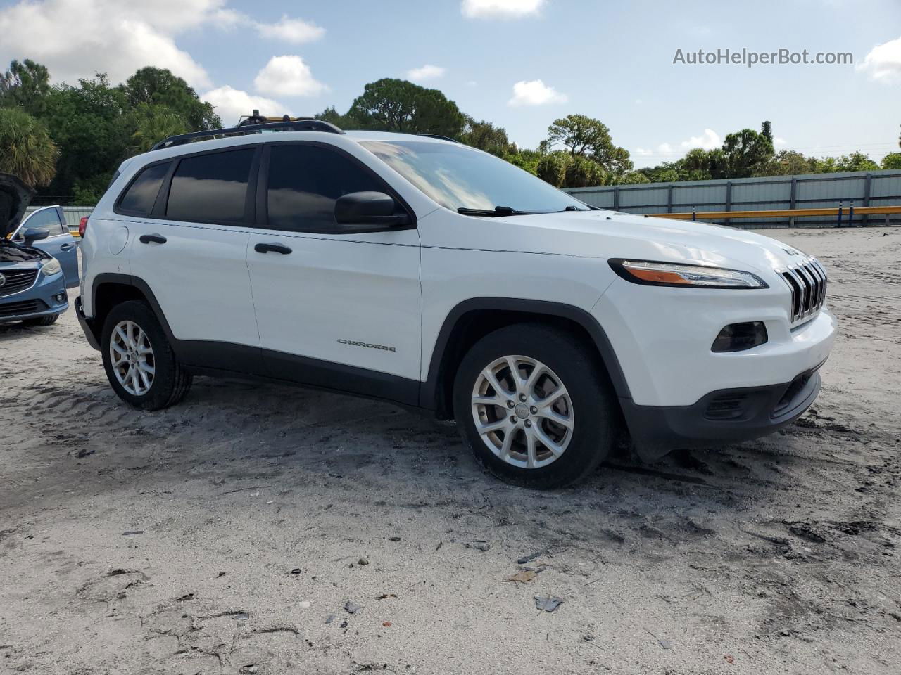 2015 Jeep Cherokee Sport White vin: 1C4PJLAB6FW607765