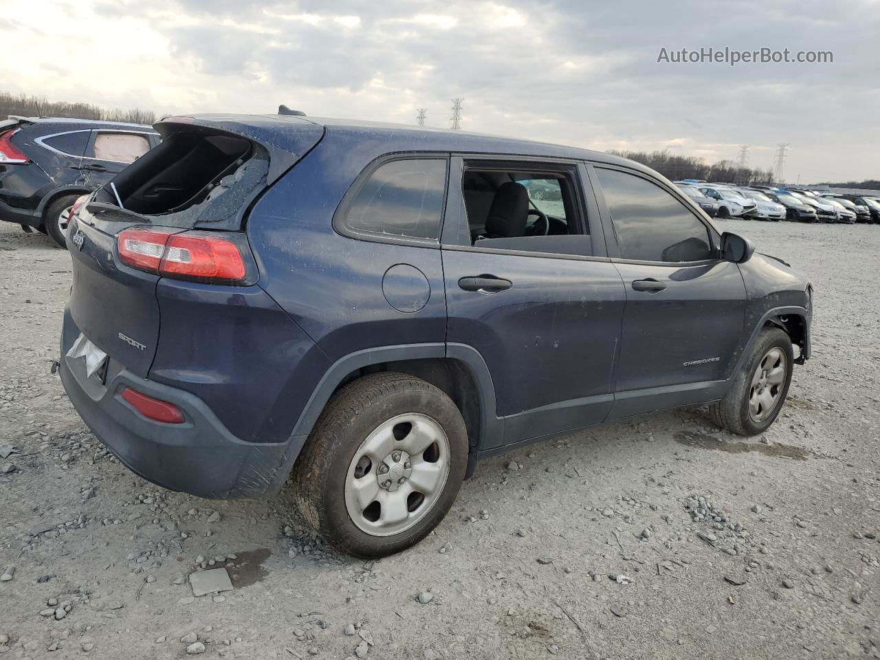 2015 Jeep Cherokee Sport Blue vin: 1C4PJLAB6FW742129