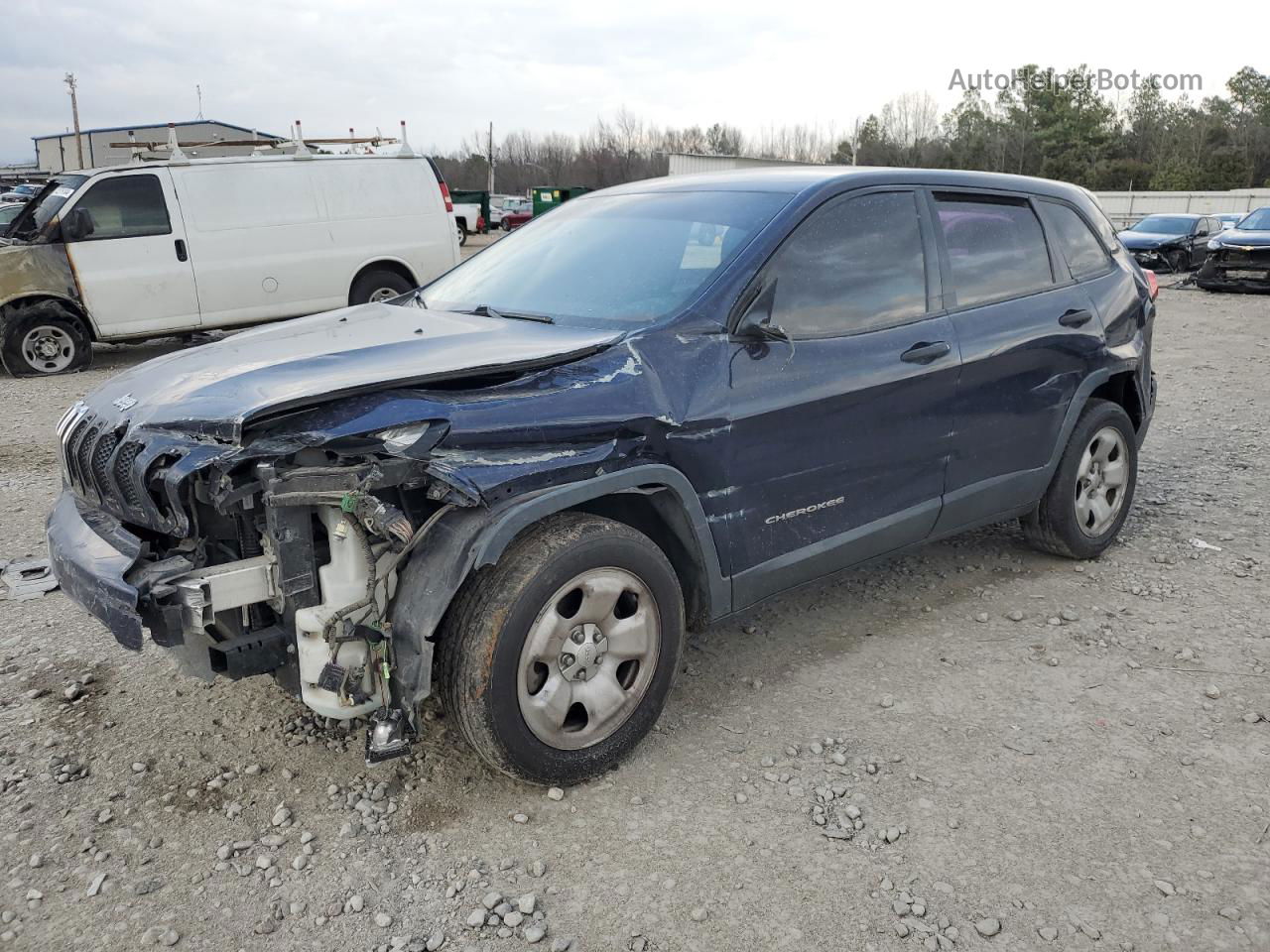 2015 Jeep Cherokee Sport Blue vin: 1C4PJLAB6FW742129