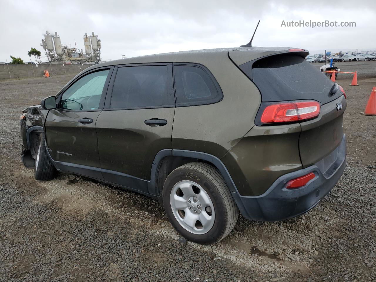 2015 Jeep Cherokee Sport Green vin: 1C4PJLAB6FW762283