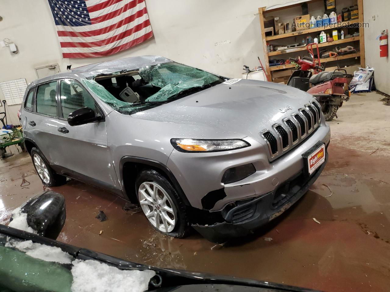 2014 Jeep Cherokee Sport Gray vin: 1C4PJLAB7EW109881