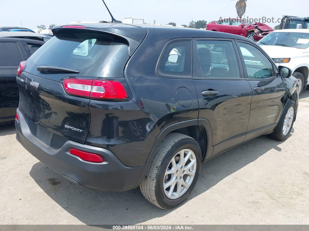 2014 Jeep Cherokee Sport Black vin: 1C4PJLAB7EW112425