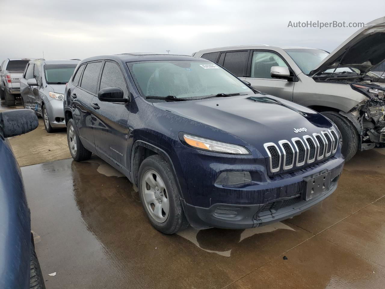 2014 Jeep Cherokee Sport Blue vin: 1C4PJLAB7EW194432