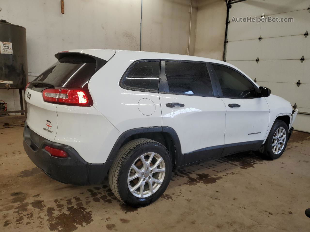 2014 Jeep Cherokee Sport White vin: 1C4PJLAB7EW313404