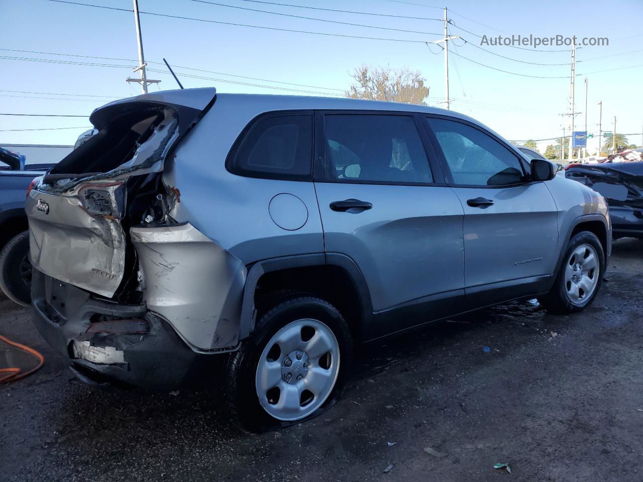 2015 Jeep Cherokee Sport Gray vin: 1C4PJLAB7FW596629