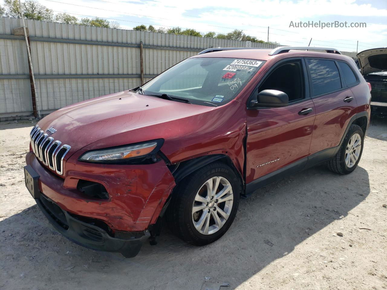 2015 Jeep Cherokee Sport Red vin: 1C4PJLAB7FW608097