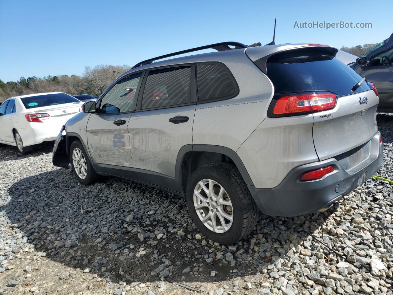 2016 Jeep Cherokee Sport Silver vin: 1C4PJLAB7GW207828