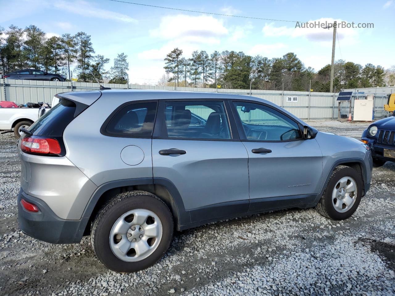 2015 Jeep Cherokee Sport Silver vin: 1C4PJLAB8FW518120