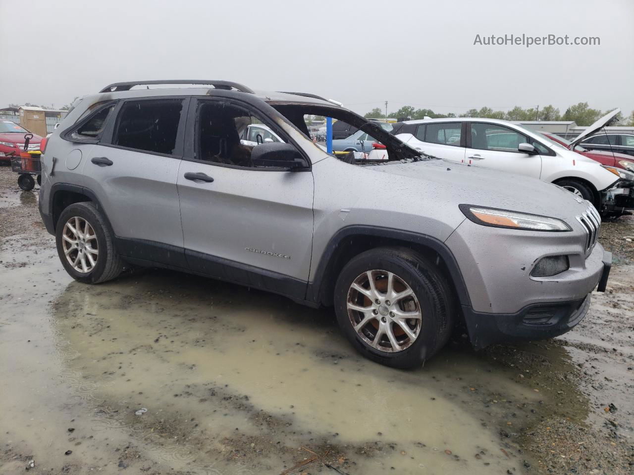 2016 Jeep Cherokee Sport Silver vin: 1C4PJLAB8GW177478