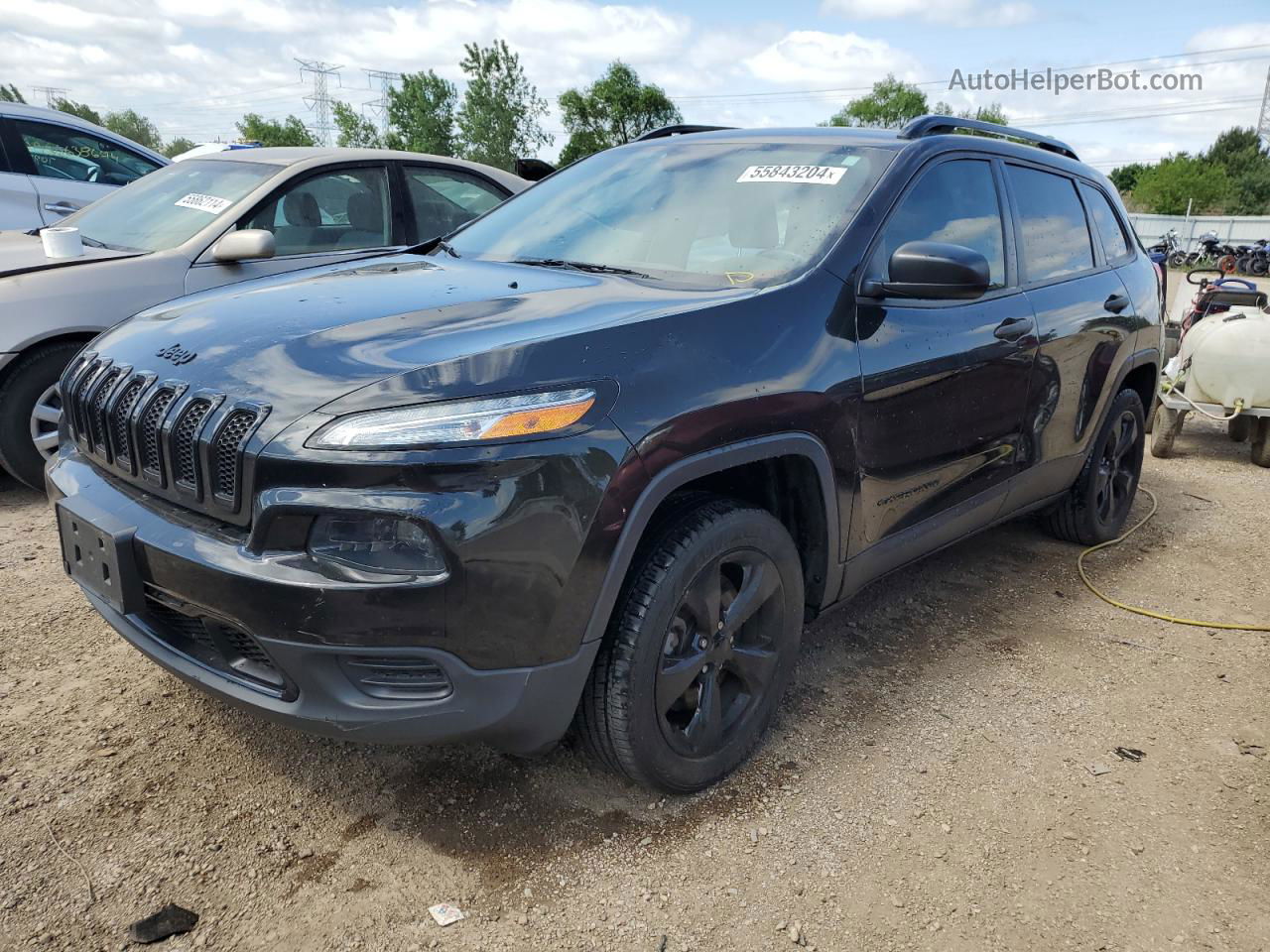 2016 Jeep Cherokee Sport Black vin: 1C4PJLAB8GW329761