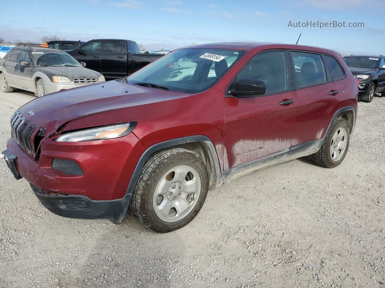 2014 Jeep Cherokee Sport Red vin: 1C4PJLAB9EW154045