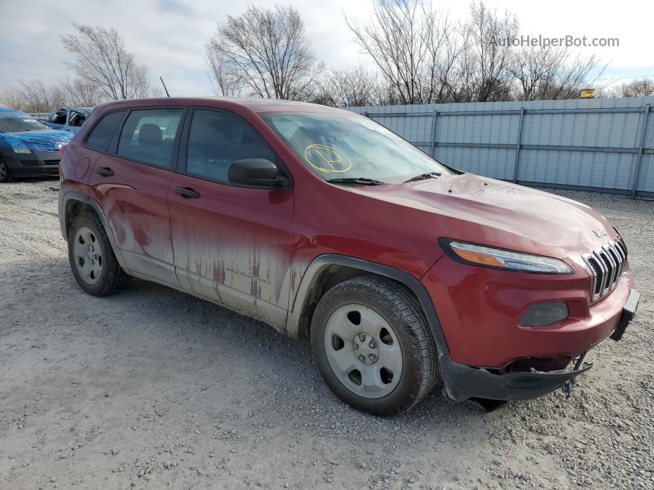 2014 Jeep Cherokee Sport Red vin: 1C4PJLAB9EW154045