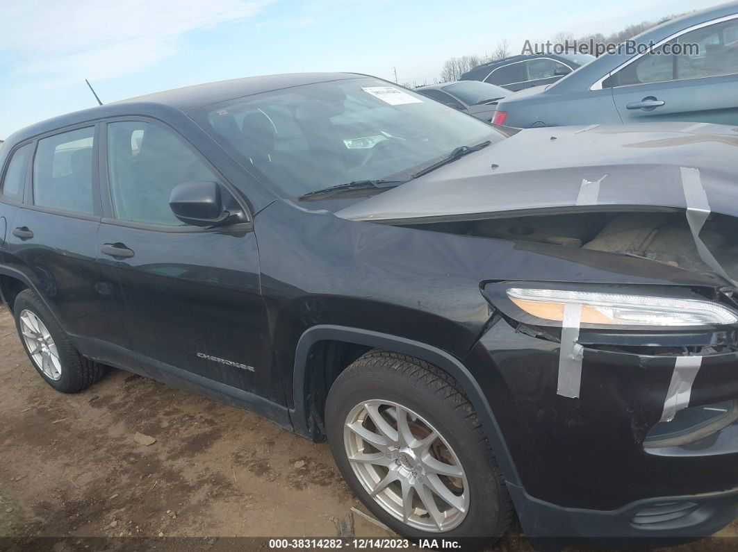 2014 Jeep Cherokee Sport Black vin: 1C4PJLAB9EW163845