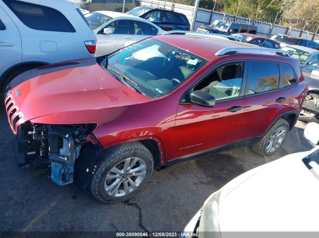 2015 Jeep Cherokee Sport Maroon vin: 1C4PJLAB9FW608098