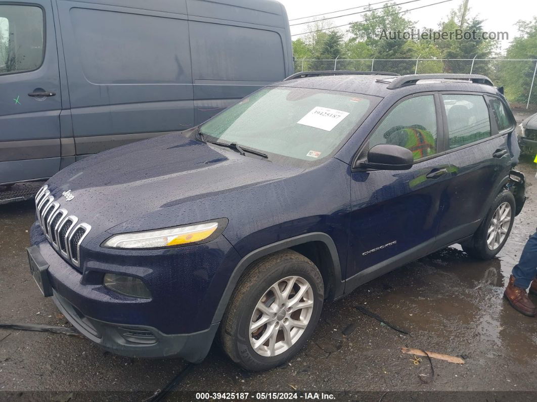 2015 Jeep Cherokee Sport Blue vin: 1C4PJLAB9FW761600