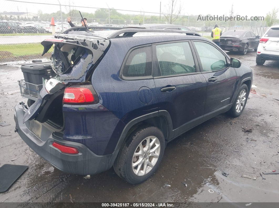 2015 Jeep Cherokee Sport Blue vin: 1C4PJLAB9FW761600