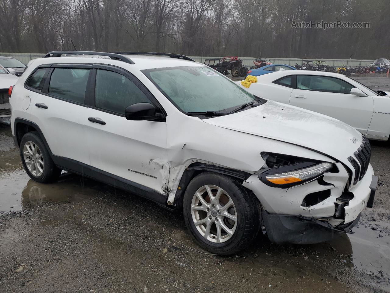 2016 Jeep Cherokee Sport White vin: 1C4PJLAB9GW146367