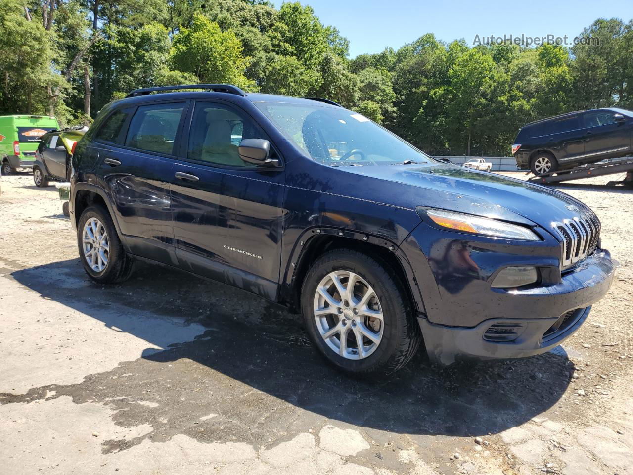 2016 Jeep Cherokee Sport Blue vin: 1C4PJLAB9GW159992