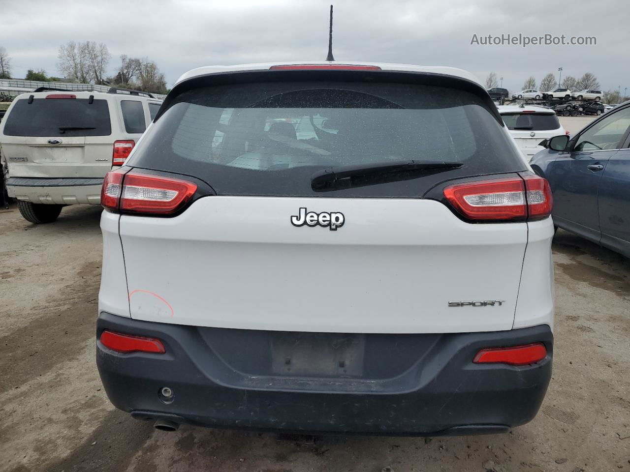 2016 Jeep Cherokee Sport White vin: 1C4PJLAB9GW274155